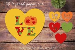 3d Fall Love with pumpkin svg layered design being used as a Fall sign decor.
