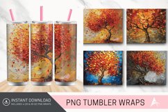 3D Fall Tree Oil Paint Tumbler wrap Product Image 1