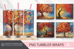 3D Fall Tree Oil Paint Tumbler wrap Product Image 1