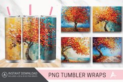 3D Fall Tree Oil Paint Tumbler wrap Product Image 1