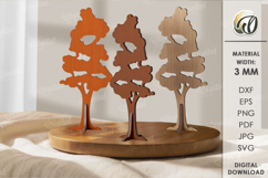 3D Fall trees Laser Cut. Standing Autumn Trees SVG Product Image 1