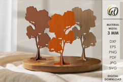 3D Fall trees Laser Cut. Standing Autumn Trees SVG Product Image 1
