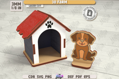 3D Farm Model Laser Cut | Layout Farm Model | Doghouse | CNC Product Image 1