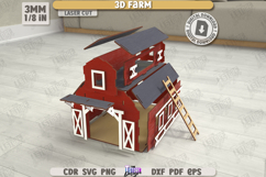 3D Farm Model Laser Cut | Layout Farm Model | The Barn | CNC Product Image 2