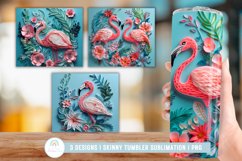 3D Flamingo Tropical Tumbler Wrap Sublimation Product Image 1