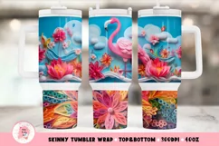 3d Flamingo Tumbler Wrap, 40 oz tumbler wrap, 3d Flamingo Tumbler Wrap, Flamingo Png