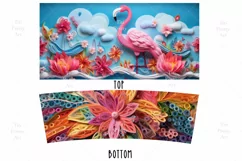 3d Flamingo Tumbler Wrap, 40 oz tumbler wrap, 3d Flamingo Tumbler Wrap, Flamingo Png