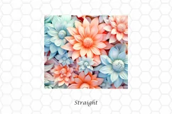 3D Floral 20 oz Skinny Tumbler Sublimation Design