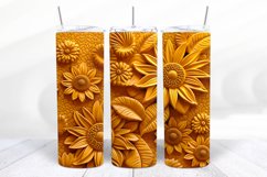 3D Floral 20 oz Skinny Tumbler Sublimation Design