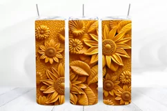 3D Floral 20 oz Skinny Tumbler Sublimation Design