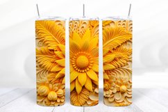 3D Floral 20 oz Skinny Tumbler Sublimation Design