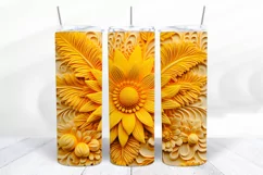 3D Floral 20 oz Skinny Tumbler Sublimation Design