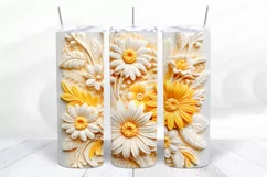 3D Floral 20 oz Skinny Tumbler Sublimation Design