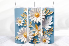 3D Floral 20 oz Skinny Tumbler Sublimation Design