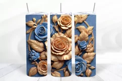 3D Floral 20 oz Skinny Tumbler Sublimation Design
