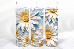 3D Floral 20 oz Skinny Tumbler Sublimation Design