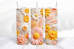 3D Floral 20 oz Skinny Tumbler Sublimation Design