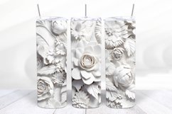 3D Floral 20 oz Skinny Tumbler Sublimation Design