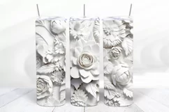 3D Floral 20 oz Skinny Tumbler Sublimation Design