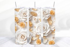 3D Floral 20 oz Skinny Tumbler Sublimation Design