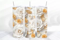 3D Floral 20 oz Skinny Tumbler Sublimation Design