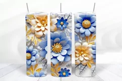 3D Floral 20 oz Skinny Tumbler Sublimation Design