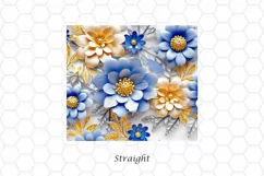 3D Floral 20 oz Skinny Tumbler Sublimation Design