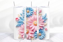 3D Floral 20 oz Skinny Tumbler Sublimation Design