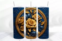 3D Floral 20 oz Skinny Tumbler Sublimation Design