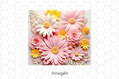 3D Floral 20 oz Skinny Tumbler Sublimation Design