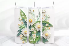 3D Floral 20 oz Skinny Tumbler Sublimation Design