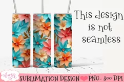 3D floral 20oz Tumbler Sublimation | Spring tumbler PNG Product Image 1