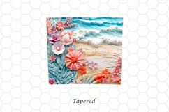 3D Floral Beach 20 oz Skinny Tumbler Wrap Sublimation Design