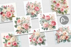 3D Floral Bouquet | Digital Paper Product Image 3