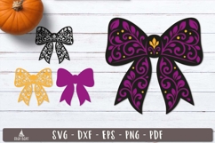 3d Floral Bow Halloween Layered SVG design