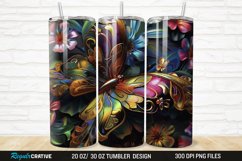 3D Floral Butterfly 20/30oz Skinny Tumbler Product Image 1