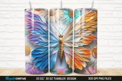 3D Floral Butterfly 20/30oz Skinny Tumbler Product Image 1