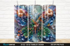 3D Floral Butterfly 20/30oz Skinny Tumbler Product Image 1