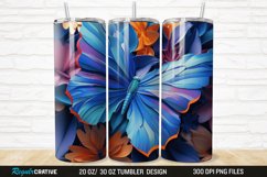3D Floral Butterfly 20/30oz Skinny Tumbler Product Image 1