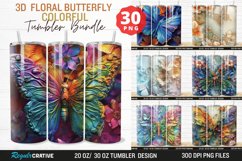 3D Floral Butterfly Tumbler Wrap Bundle Product Image 1