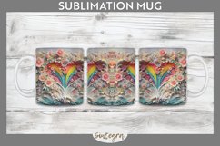 3D Floral Hearts v11 Mug Wrap Sublimation Product Image 1