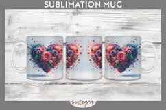 3D Floral Hearts v7 Mug Wrap Sublimation Product Image 1