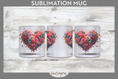 3D Floral Hearts v8 Mug Wrap Sublimation Product Image 1