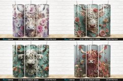 3D Floral Highland Cow Tumbler Wrap Bundle Product Image 6