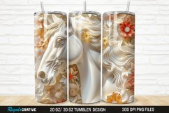 3D Floral Horse 20/30oz Skinny Tumbler Product Image 1