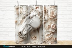 3D Floral Horse 20/30oz Skinny Tumbler Product Image 1