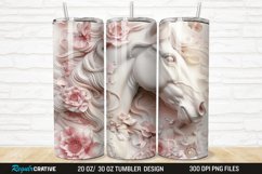 3D Floral Horse 20/30oz Skinny Tumbler Product Image 1