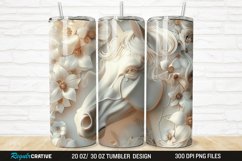 3D Floral Horse 20/30oz Skinny Tumbler Product Image 1
