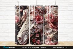 3D Floral Horse 20/30oz Skinny Tumbler Product Image 1