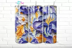 3D Floral 20 oz Skinny Tumbler Wrap Product Image 1